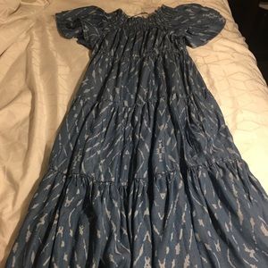 oso casuals dress OSO Casuals Linen 3/4 Sleeve Button Front Shirt Dress NWOT